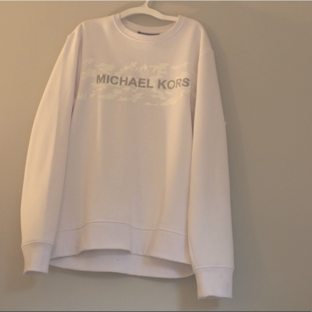white michael kors white crew neck